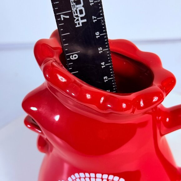 TempTations Red Ceramic Rooster Pitcher Jug VTG Farmhouse Creamer Gravy Syrup - Picture 7 of 13